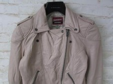 SUPERDRY WOMENS LEATHER BIKER JACEKT SIZE 8/10 / JC6171
