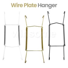 Wire Plate Holder Hanger Wall Display Art Deco Hanging 5 sizes Black/White/Brass