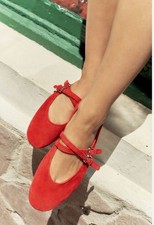 Zara Red Suede Leather