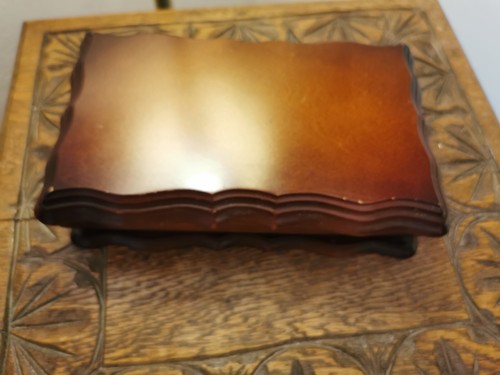 Carved wooden box with lid - box,