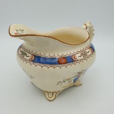 RARE Antique COALPORT Kings Ware Milk Jug French Noble design Blue Orange floral