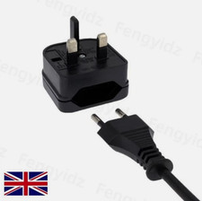 EU European Euro Europe 2-Pin To 3-Pin UK Travel Plug Socket Converter Adapter 