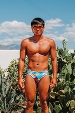 Budgy Smuggler mens 32 M 'Honolulus' Hawaii swim briefs new Medium blue