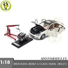 1/18 Motorhelix Mercedes Benz S600L S600 W221 White Diecast Model Car