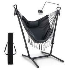 Hammock Chair Indoor/Outdoor Bohemian Style Adjustable Hanging Chair with Stand