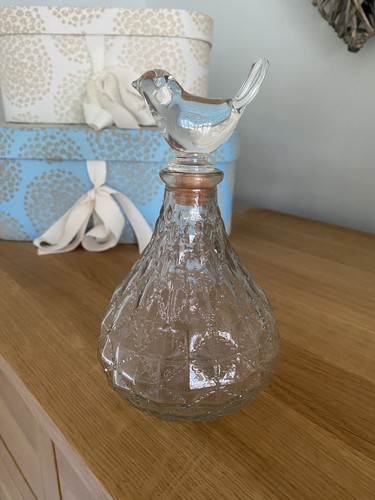 Vintage embossed glass perfume - vintage,