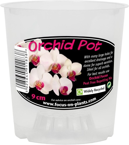Clear orchid pot 9cm plastic - orchid,
