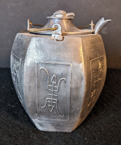 Vintage chinese pewter teapot - chinese,