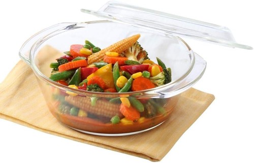 Glass round casserole - glass,