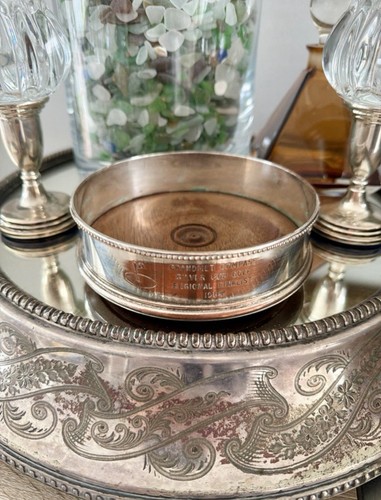 Silver plate wine - plate,