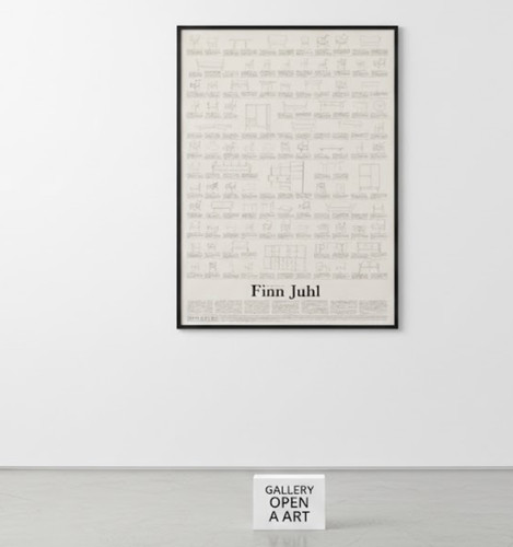 Finn juhl art poster - juhl, framed