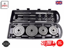 50kg Cast Iron Adjustable Dumbbell/Barbell Weights Set Barbell Portable Home Gym