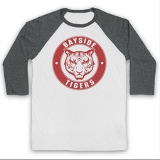 BAYSIDE TIGERS UNOFFICIAL SAVED BY THE BELL SCHOOL LOGO 3/4 SLEEVE BASEBALL TEE