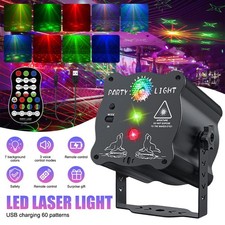 60 Patterns Rgb+Uv Led Party Laser Lights Disco Dj Light Stage Show Club Xmas Uk
