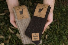 Alpaca Wool Socks 2 pairs Natural Thermal Winter Socks Hiking walking home socks