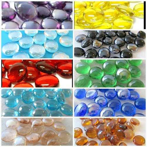 100g coloured glass pebbles - glass,