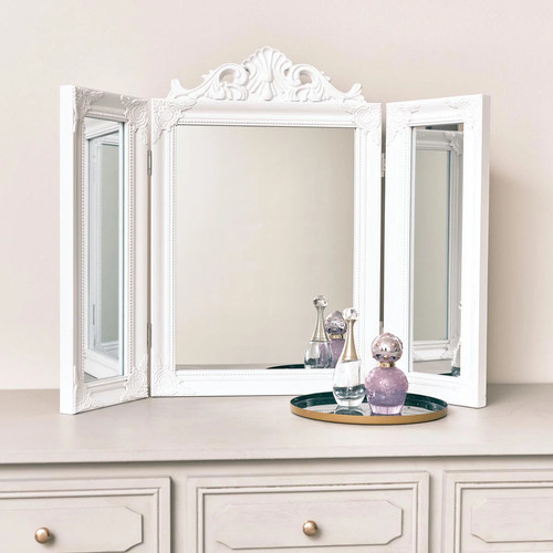 White ornate dressing table - ornate,