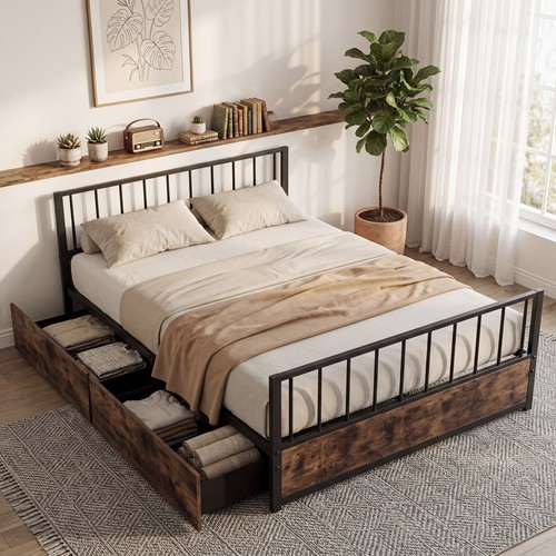 Double size metal bed frame - bed,