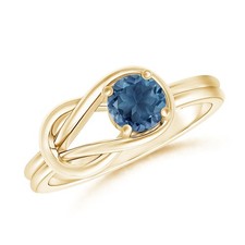 ANGARA London Blue Topaz Infinity Knot Ring in 14k Solid Gold (Grade-A, Size-4)