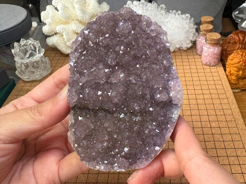 Natural amethyst cut geode - natural,