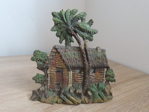 Elastolin log cabin with trees - log,
