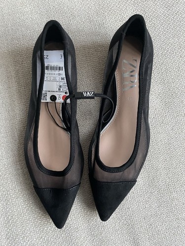 Zara black pointed flat - black,