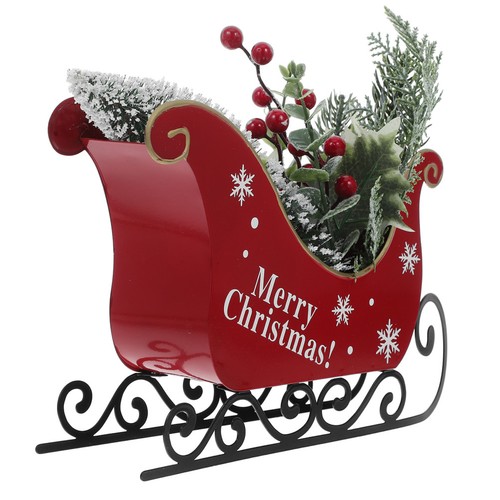 Table top sleigh santas - table,