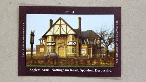 Matchbox label pub anglers - pub,