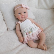 8" Squishy Platinum Silicone Baby Doll Bettie Girl, Soft, Solid, Weighted 320g