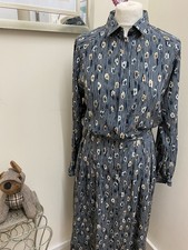 Vintage Jaeger Collared Midi Dress Size 14 See Label Pic For Measurements