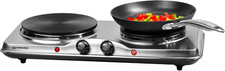 Daewoo Double Hot Plate Electric Hob – 2500W Tabletop Hob with 2 Ring Heating