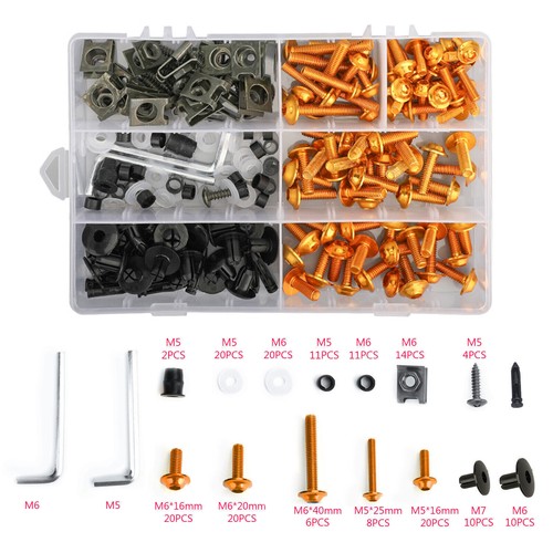 Gold fairing bolts screws kit - gold,