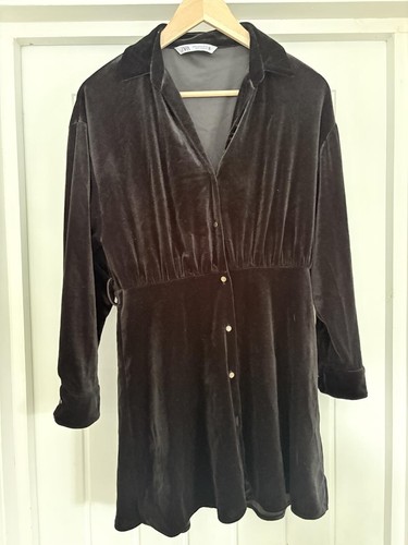 Zara black velvet shirt - black,