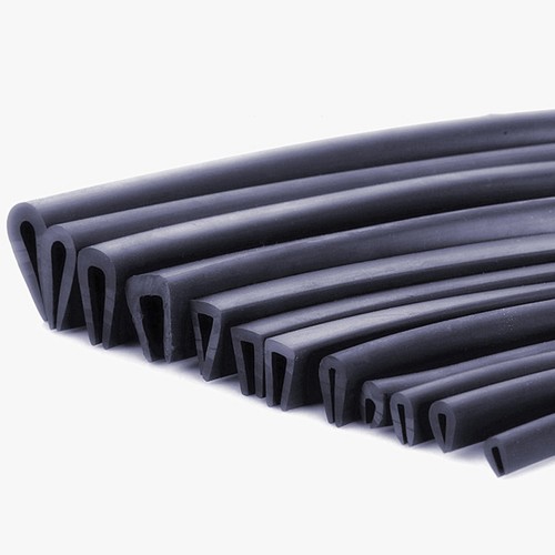 Black rubber channel edging - u,