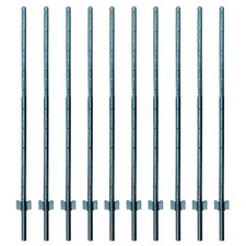 ARIFARO 5ft Metal Fence Posts 152cm Pack of 10 Heavy Duty Steel U Posts Garden