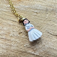 Les Nereides N2 Snow White Pendant Necklace Gold Tone New