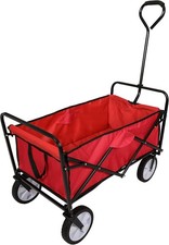 Folding Wagon 70kg Collapsible Trolley Cart w/Wheels Camping Beach Garden Buggy