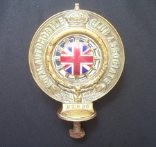 VINTAGE 1910s RAC ASSOCIATE CAR BADGE~RARE HOLLOW CAST OLD ROYAL AUTOMOBILE CLUB