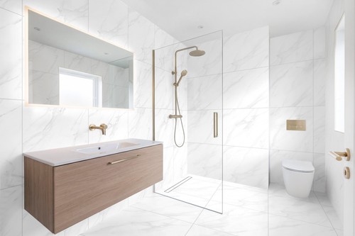 White marble effect porcelain - effect,