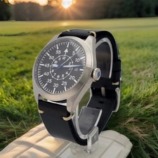 40mm Black Luxury Pilot 24hr