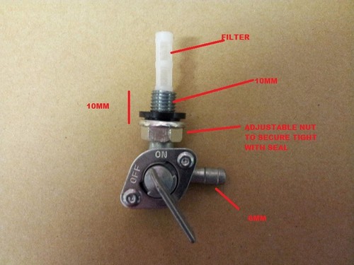 Tank tap off fuel - on/off, petrol