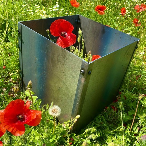 Cubic planter flat - planter, rustic