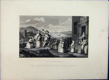 Original Old Antique Print