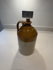 Large Antique Stoneware Flagon Good Condition With Cork And Handle