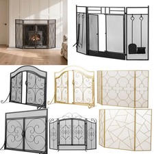 Heavy Duty Metal Fire Screen Spark Guard Pet Safety Fire Barrier Gate Decorative