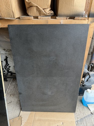 Flat honed granite fireplace - flat,