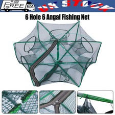 Portable Fishing Trap Crab Net Crawdad Shrimp Cast Dip Cage Fish Minnow Foldable