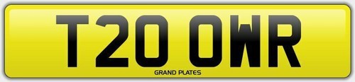 Tows towing number plate t20 - towing,