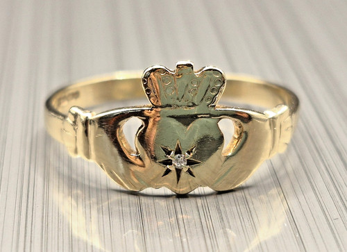 Vintage 9ct gold diamond - 9ct,