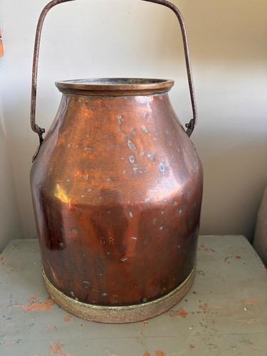 Vintage copper milk - , with
